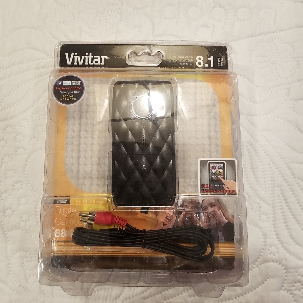 Vintage Vivitar Vintage Digital Camcorder 884HD Black 8.1MP 720P Touch Screen